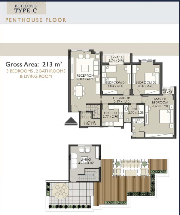 Floor plan for penthouse at Alca