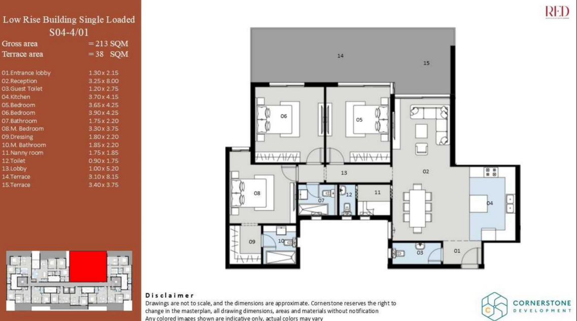 Floor plan for apartment at Red