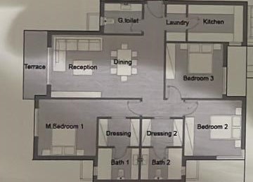 Floor plan for apartment at Badya