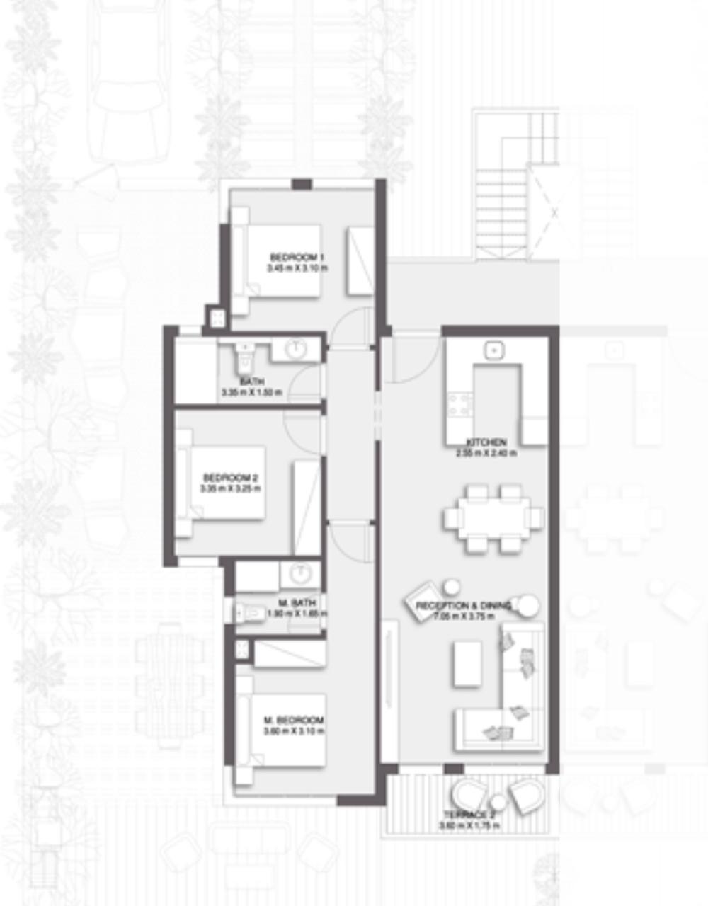 Floor plan for chalet at Plage