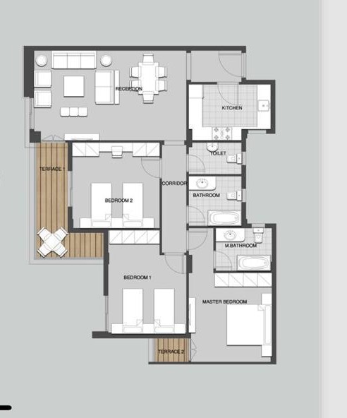 Floor plan for apartment at Mountain View iCity October