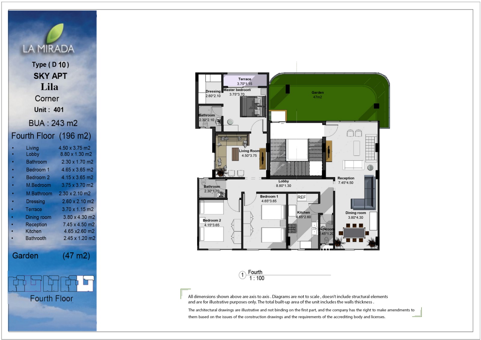 Floor plan for apartment at La Mirada