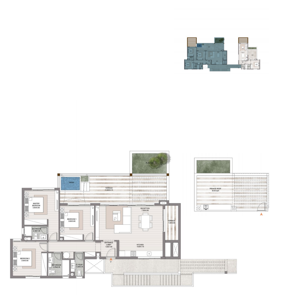 Floor plan for apartment at Makadi Heights