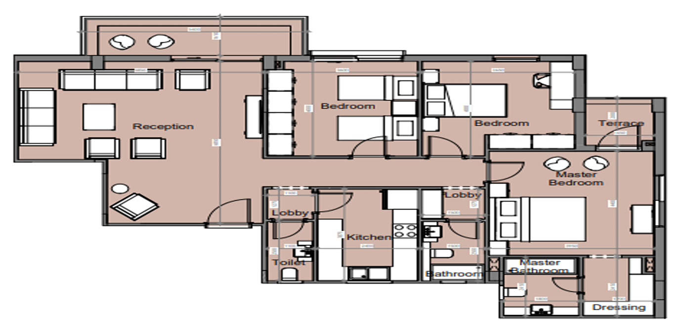 Floor plan for penthouse at One33