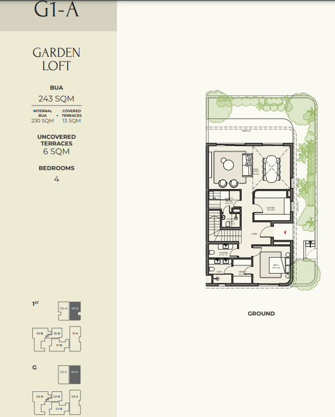 Floor plan for apartment at Crescent Walk