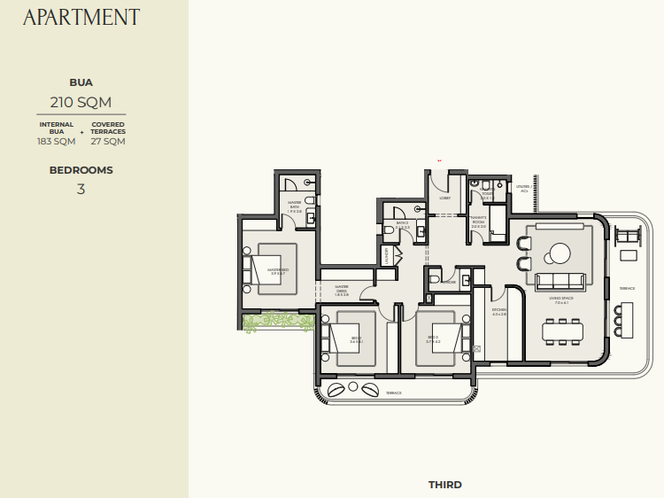 Floor plan for apartment at Crescent Walk