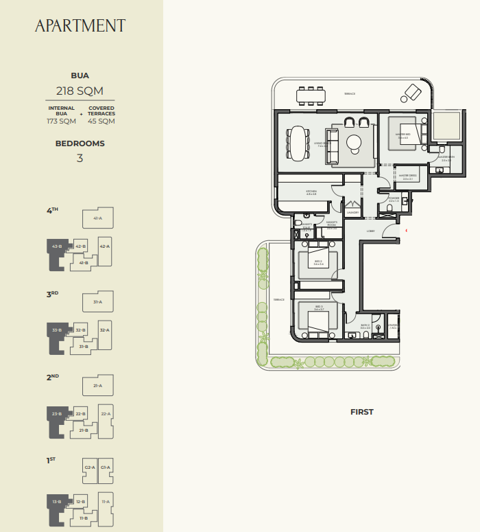 Floor plan for apartment at Crescent Walk