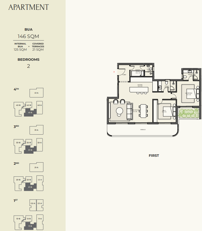 Floor plan for apartment at Crescent Walk
