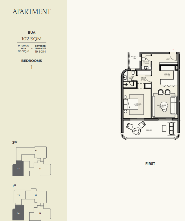 Floor plan for apartment at Crescent Walk
