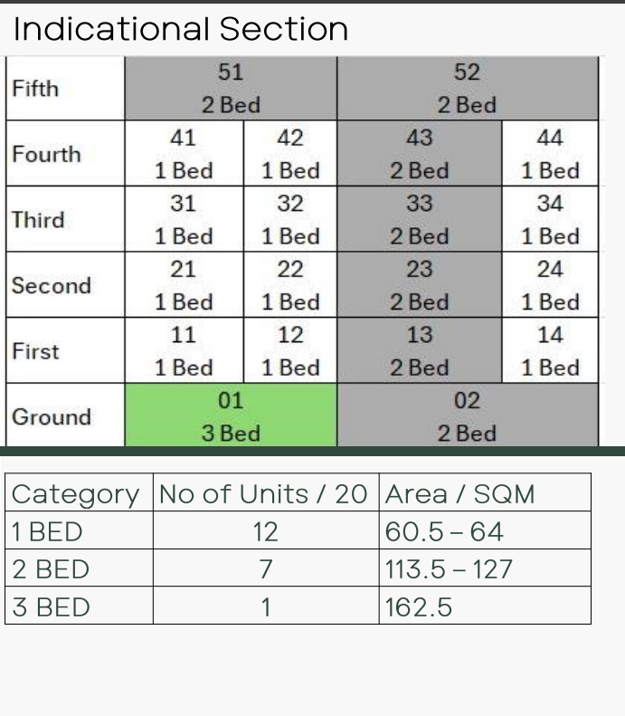 Floor plan for apartment at Badya