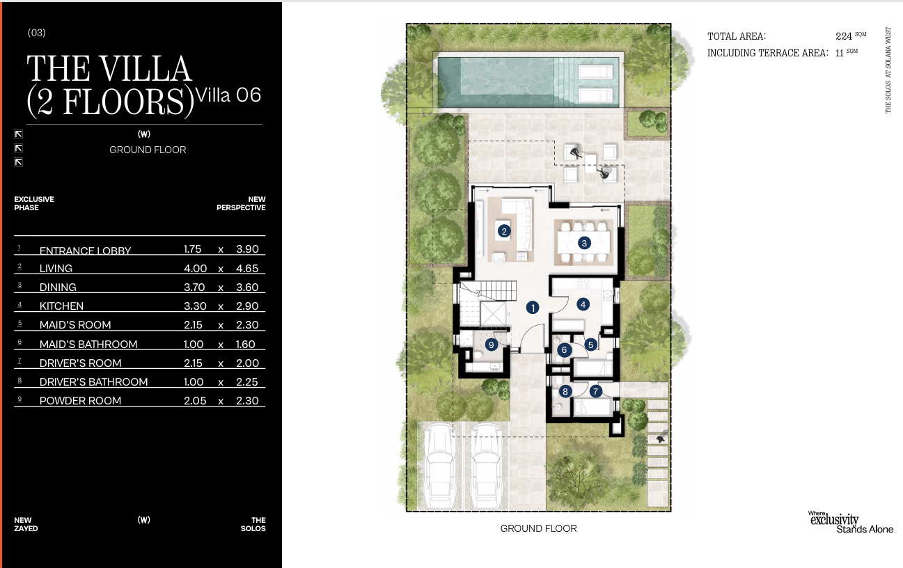 Floor plan for villa at The Solos - Solana