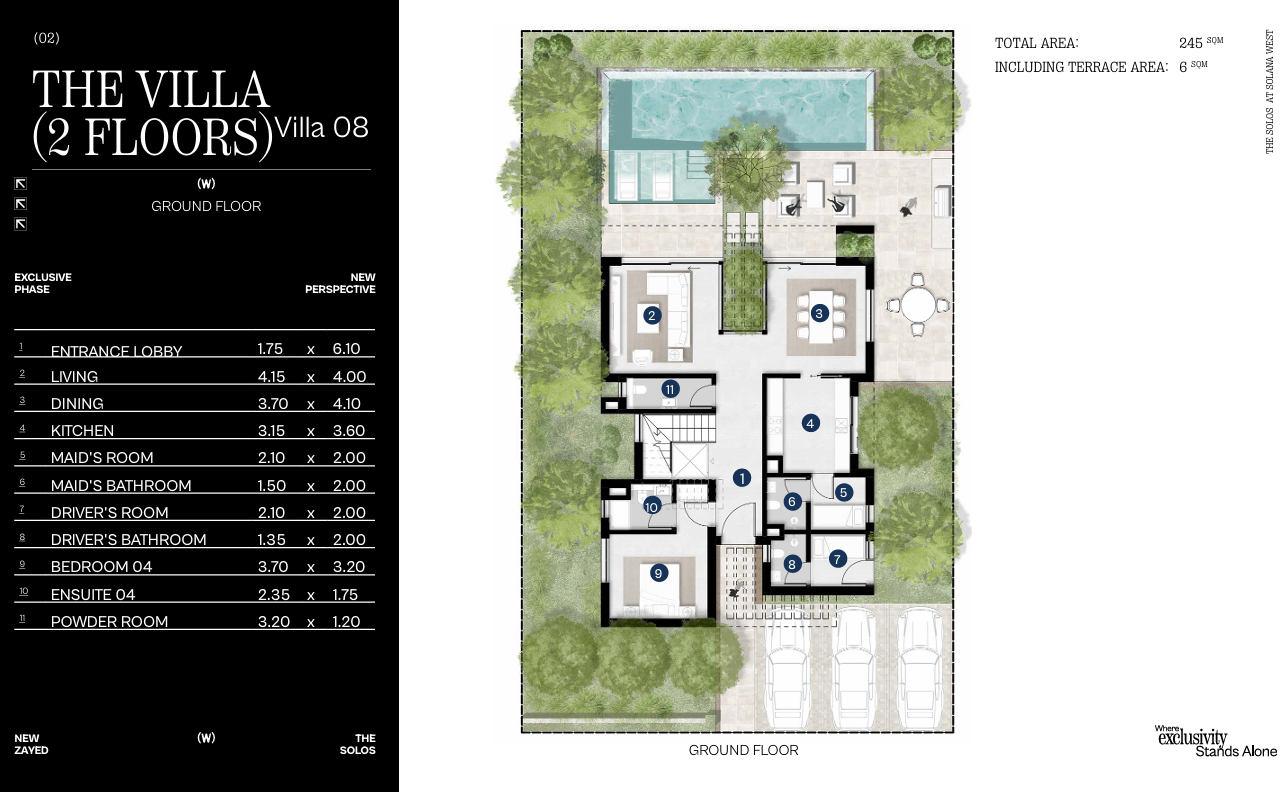 Floor plan for villa at The Solos - Solana