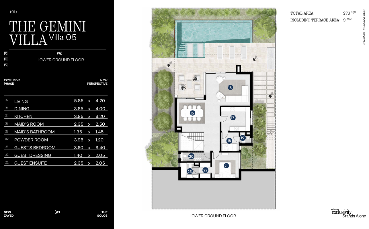 Floor plan for villa at The Solos - Solana