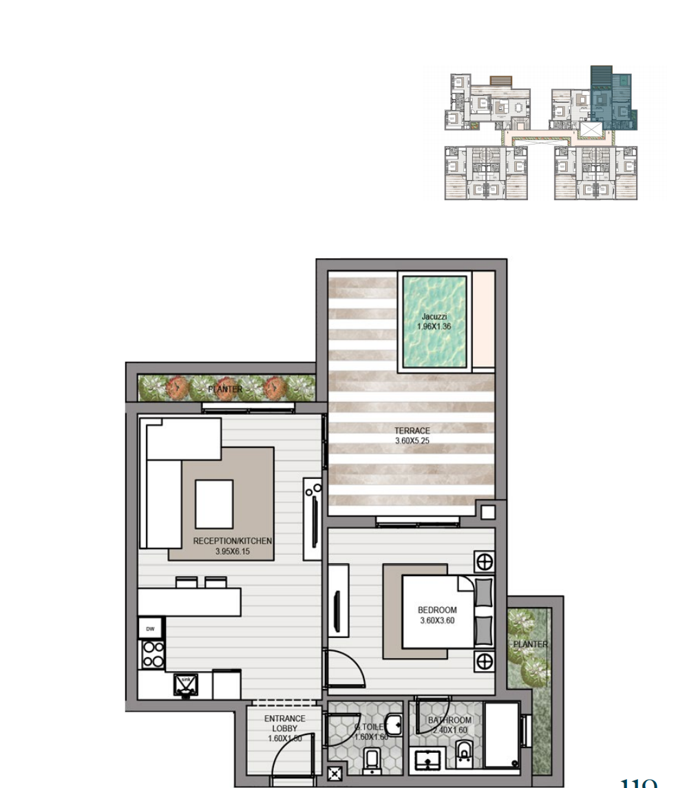 Floor plan for apartment at Makadi Heights