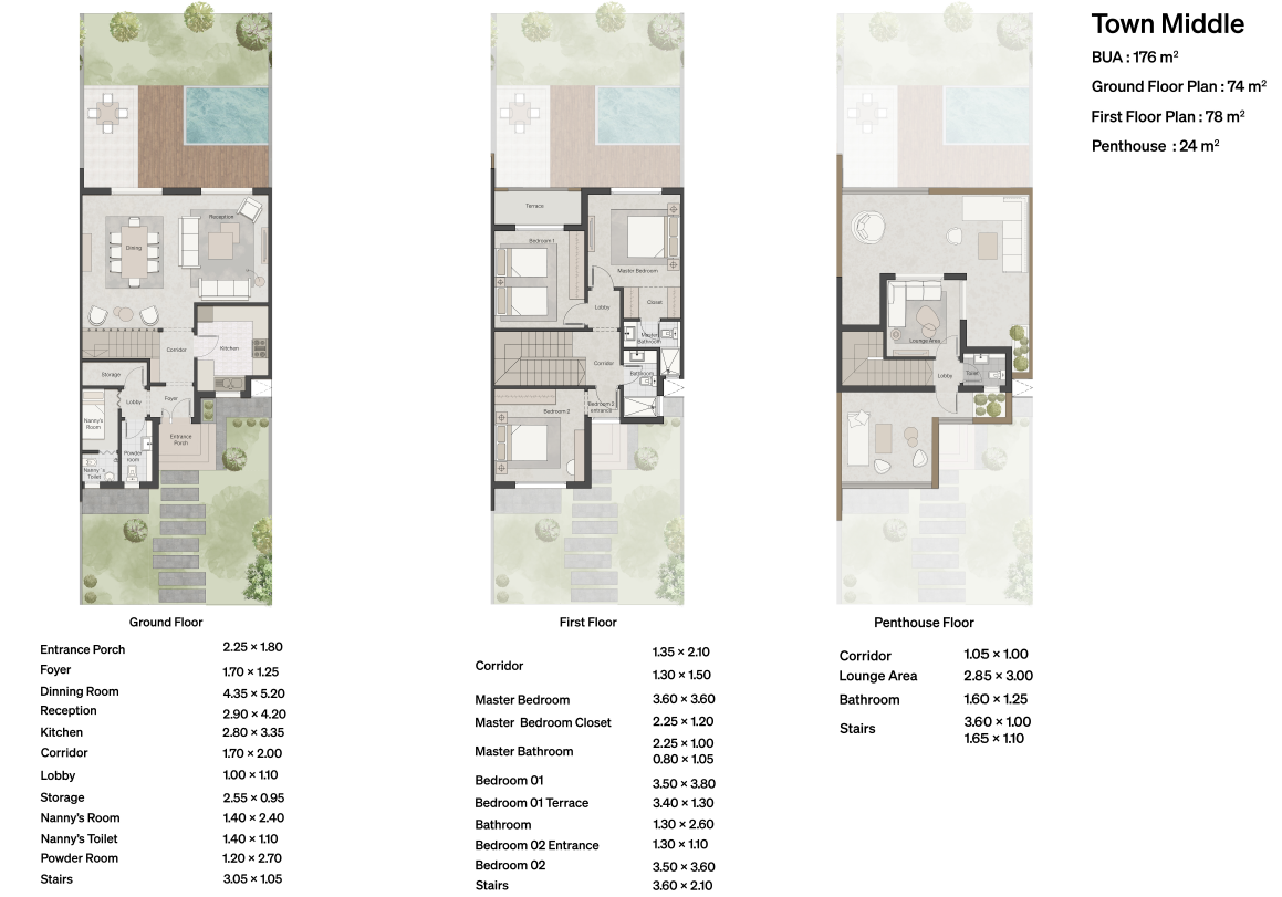 Floor plan for townhouse at Ever New Cairo