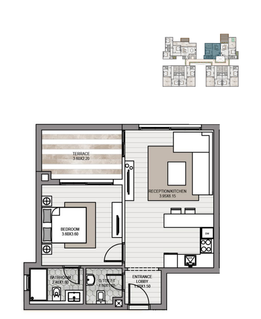 Floor plan for apartment at Makadi Heights