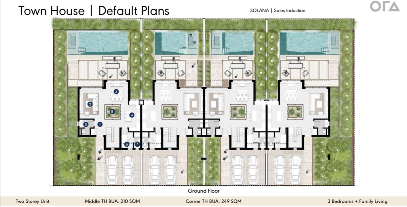 Floor plan for townhouse at Solana East