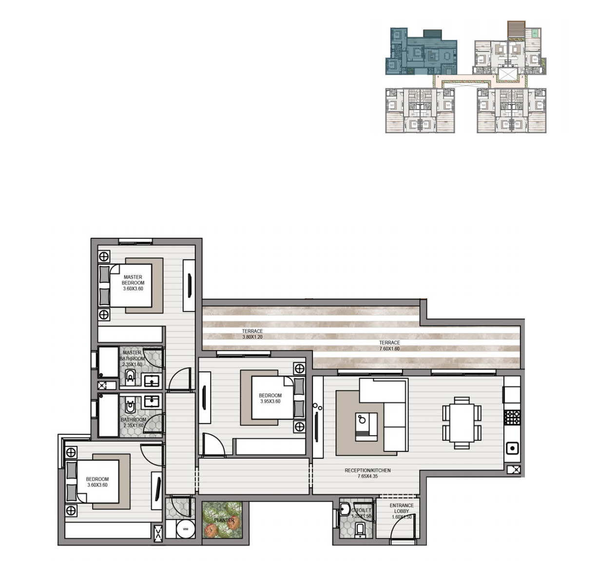Floor plan for chalet at Makadi Heights