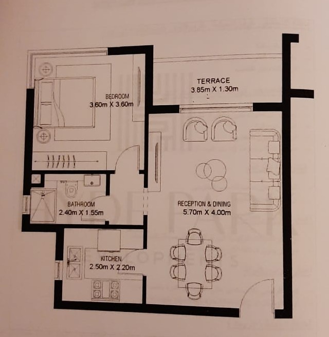 Floor plan for apartment at Garden Lakes