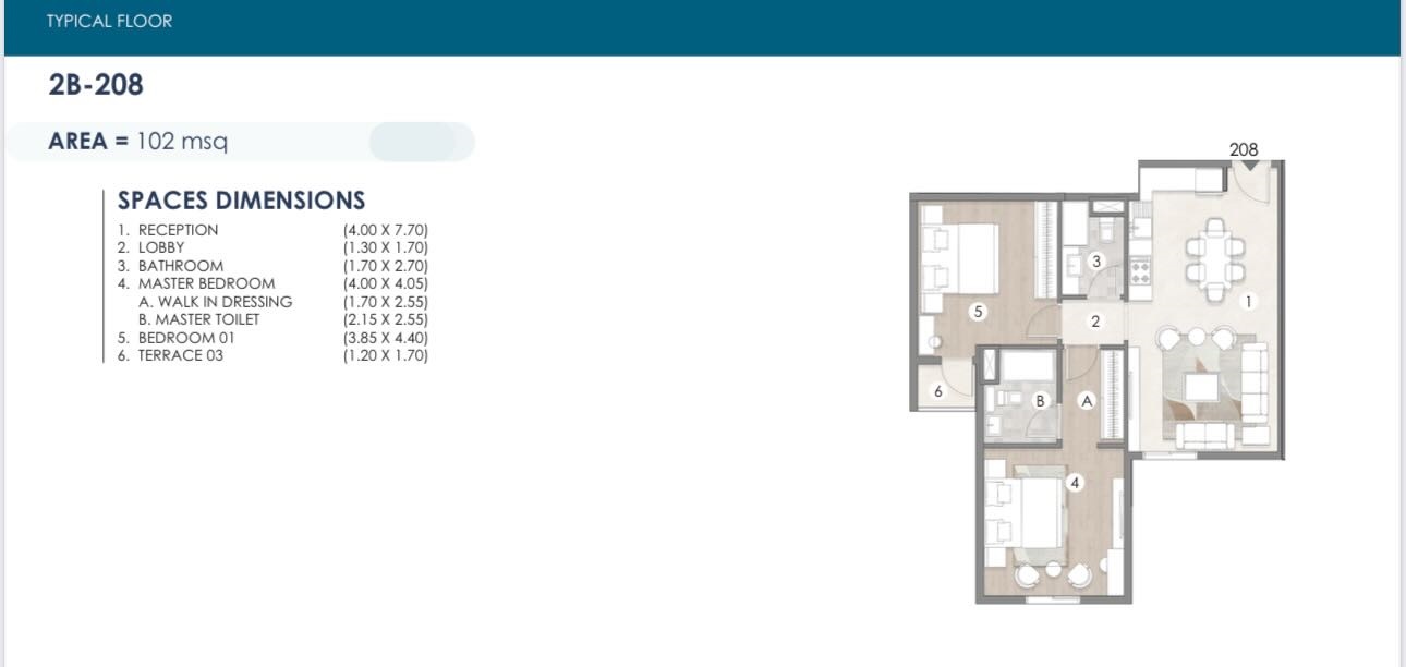 Floor plan for apartment at Dijar