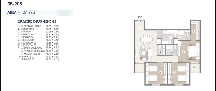 Floor plan for apartment at Dijar