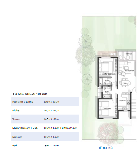 Floor plan for chalet at Cali Coast Ras El Hekma