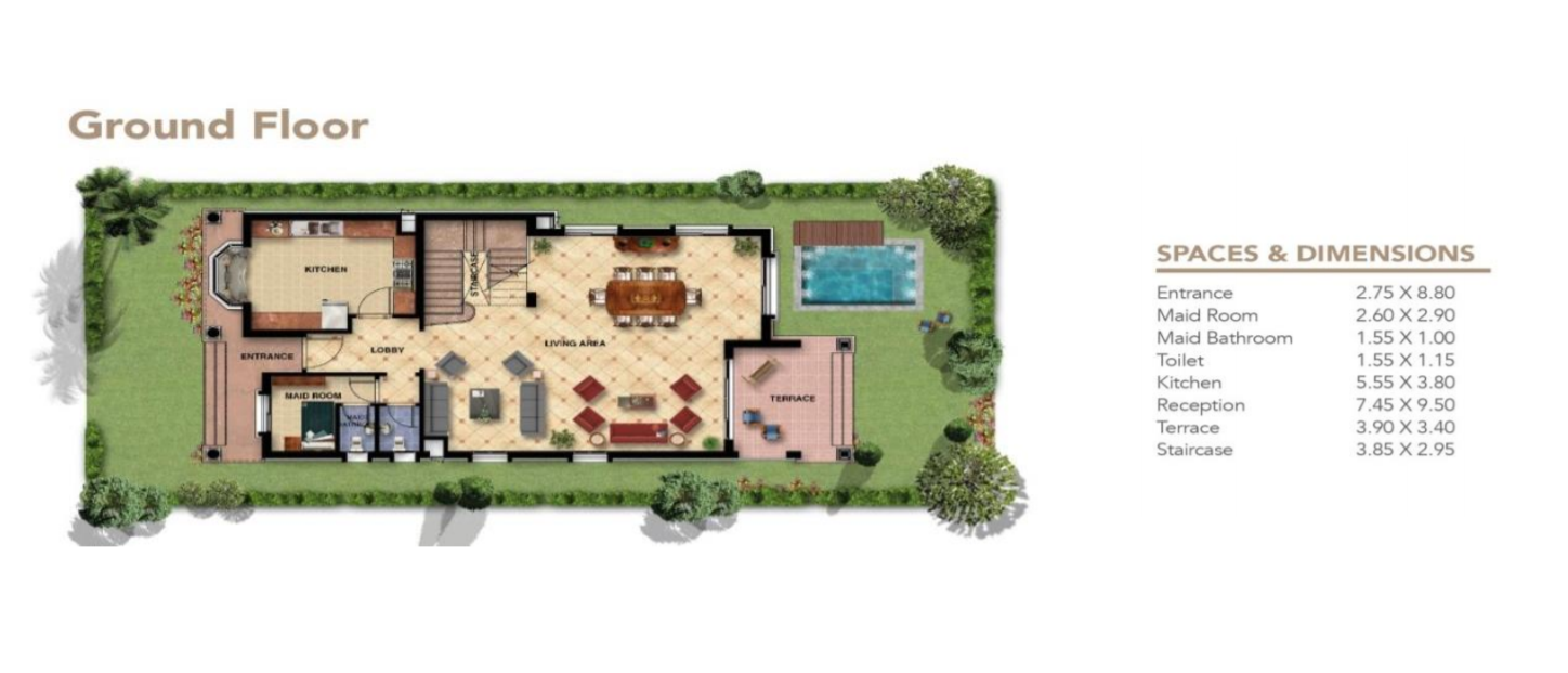 Floor plan for villa at Mountain View iCity October