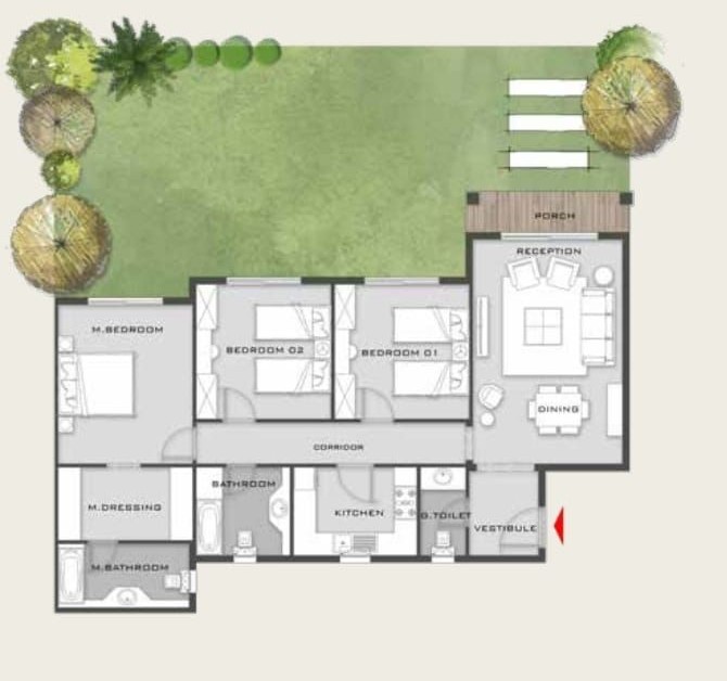 Floor plan for apartment at Aliva Mountain View Mostakbal City