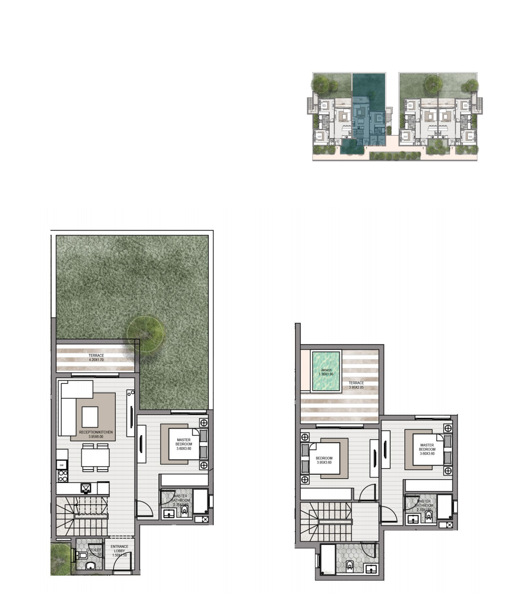 Floor plan for duplex at Makadi Heights
