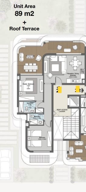 Floor plan for penthouse at Koun