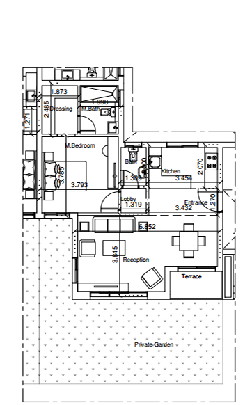 Floor plan for apartment at Bluetree