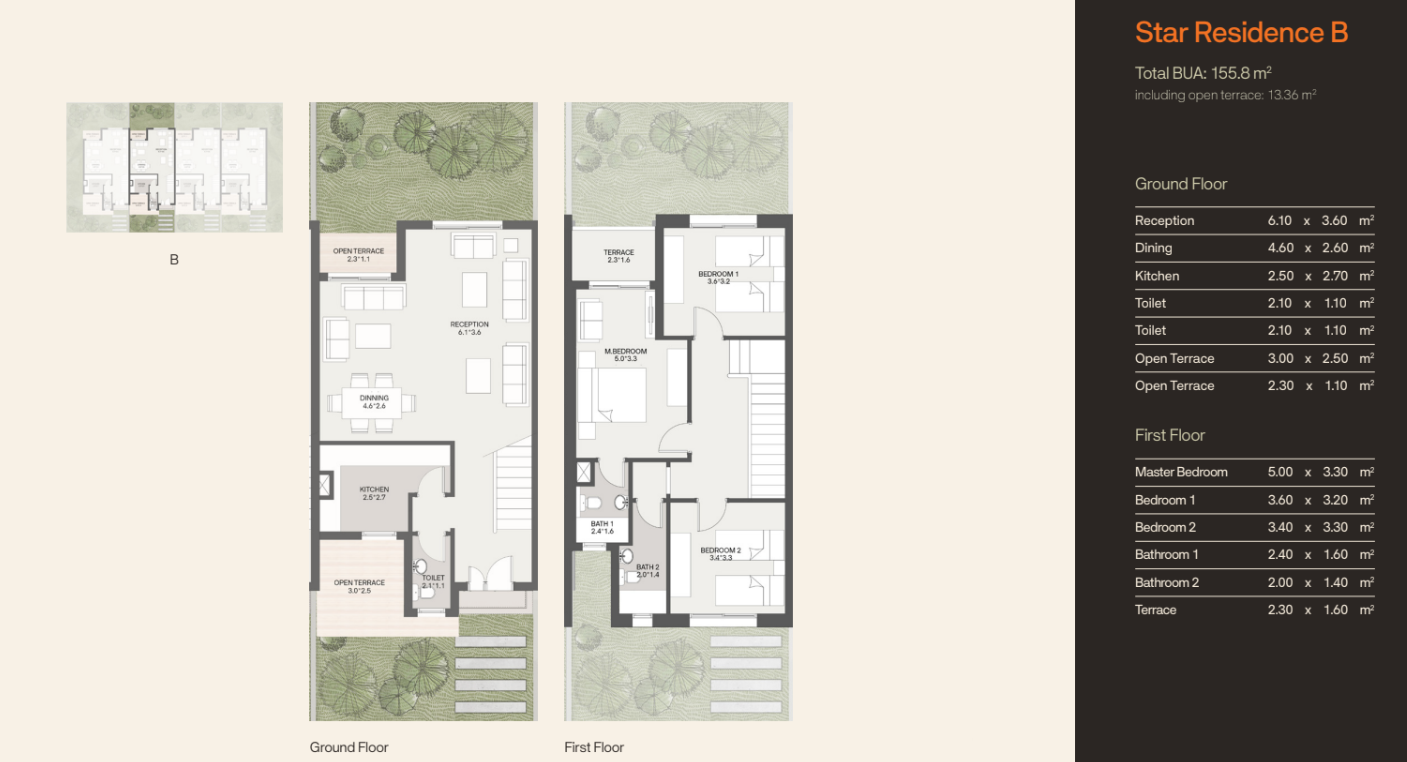 Floor plan for townhouse at Origami Golf
