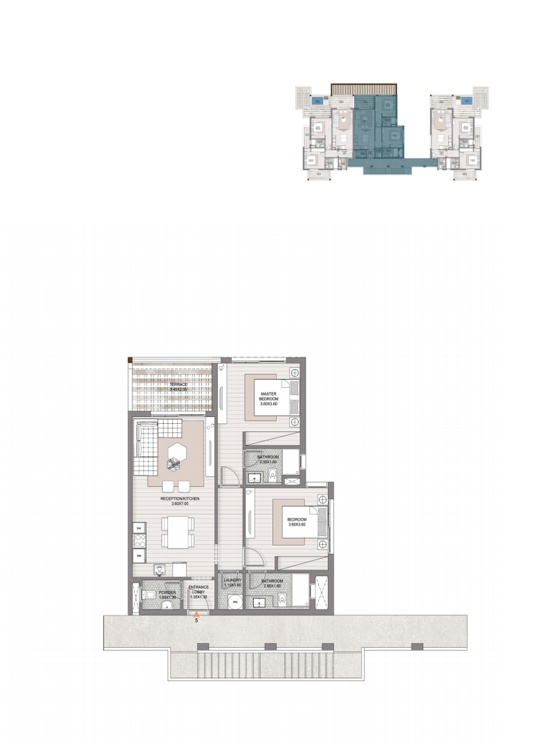 Floor plan for chalet at Makadi Heights