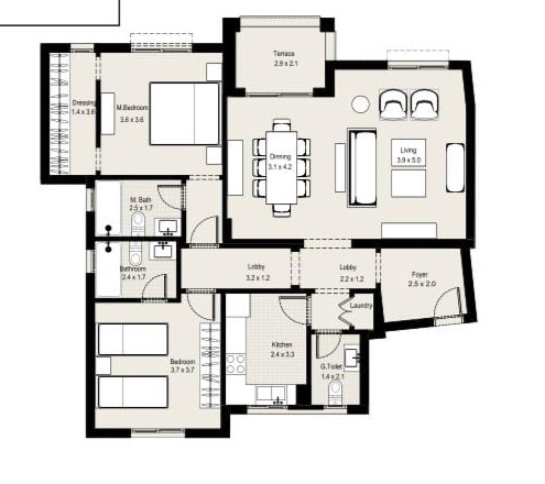 Floor plan for apartment at DISTRICT 5