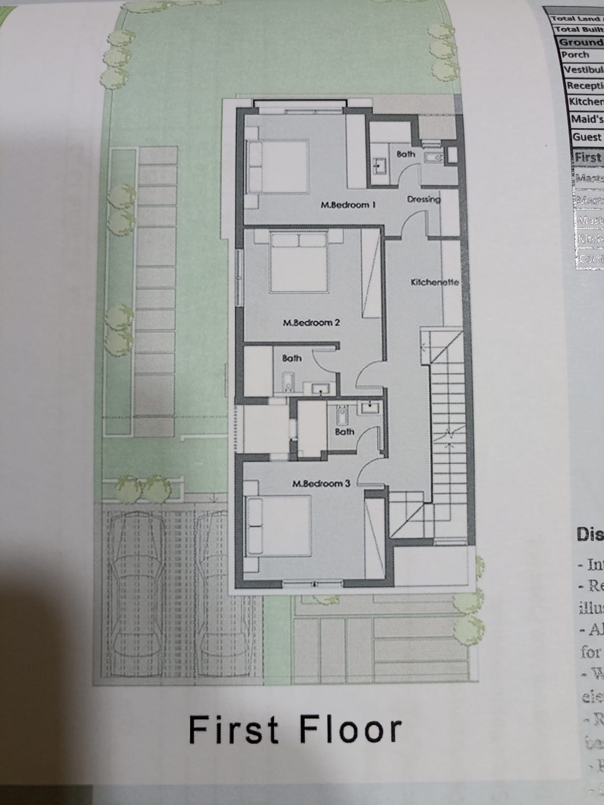 Floor plan for villa at Badya