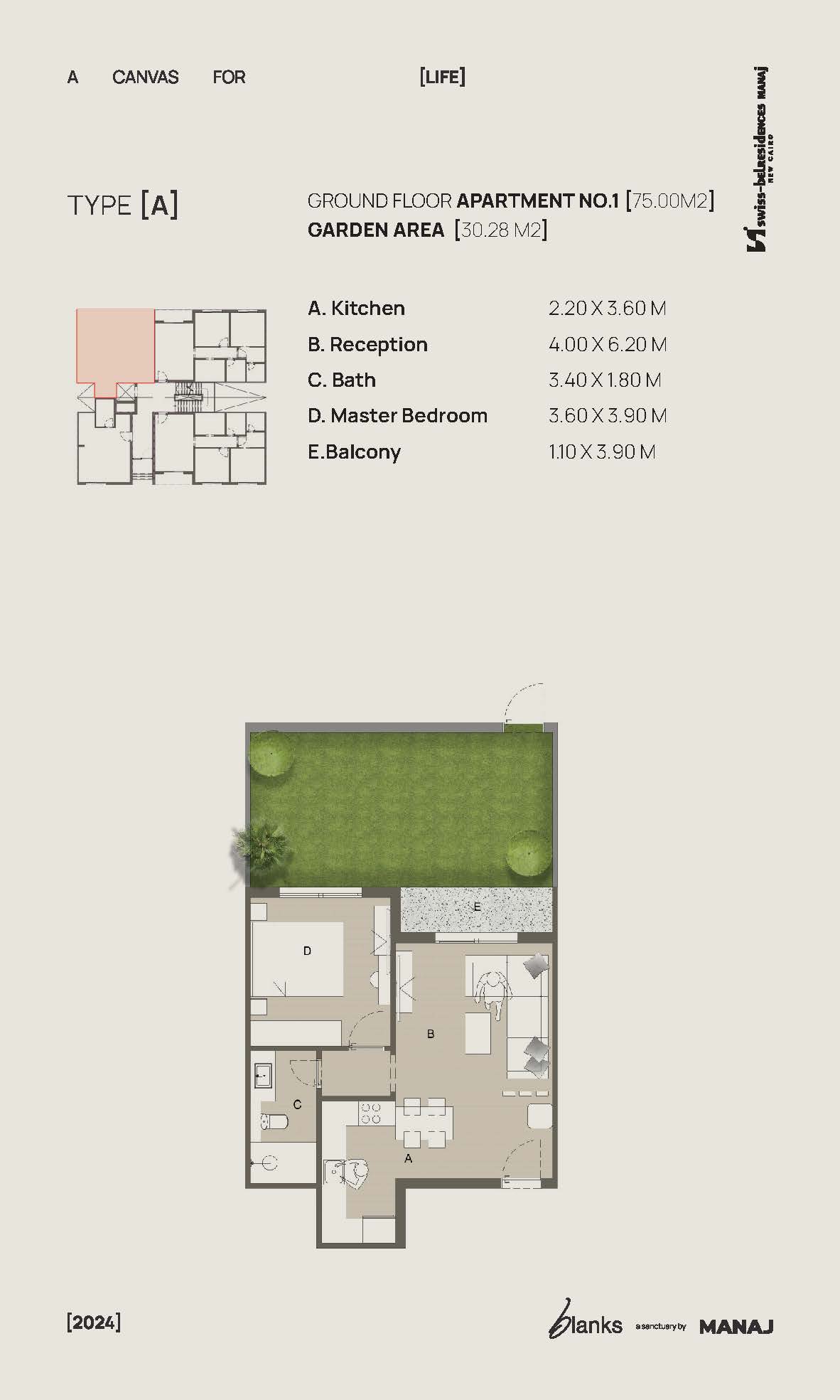 Floor plan for apartment at Blanks