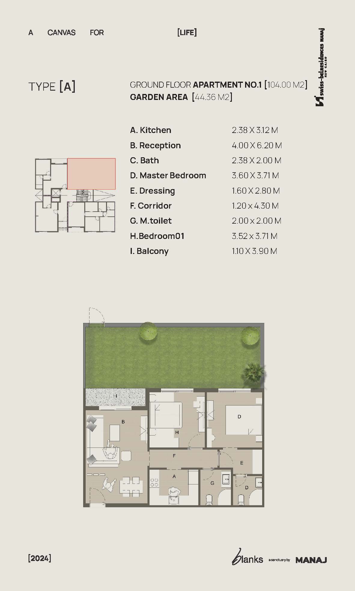 Floor plan for apartment at Blanks