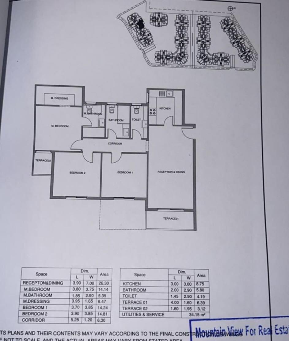 Floor plan for apartment at Mountain View ICity New Cairo