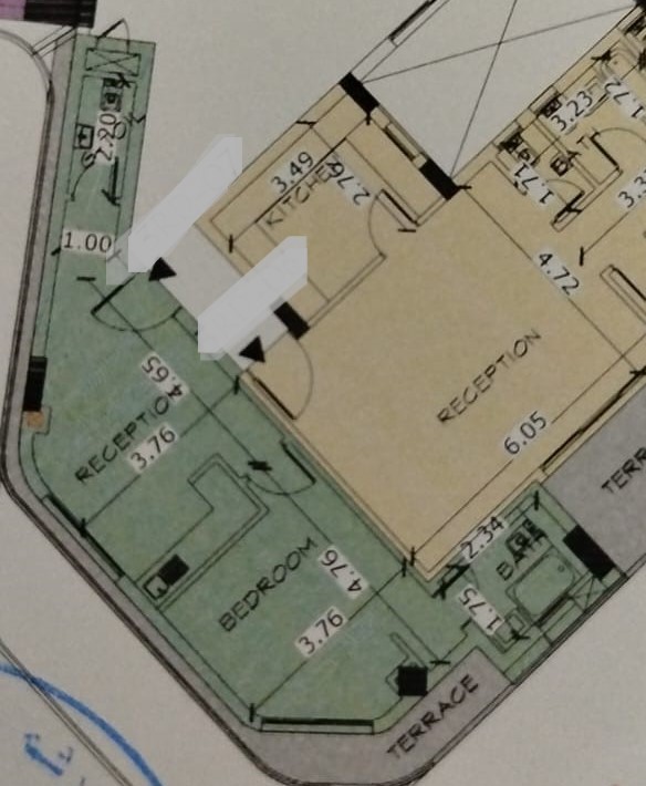 Floor plan for studio at Bloomfields