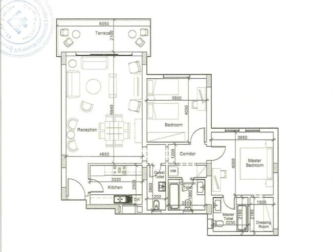 Floor plan for apartment at Cairo Festival City