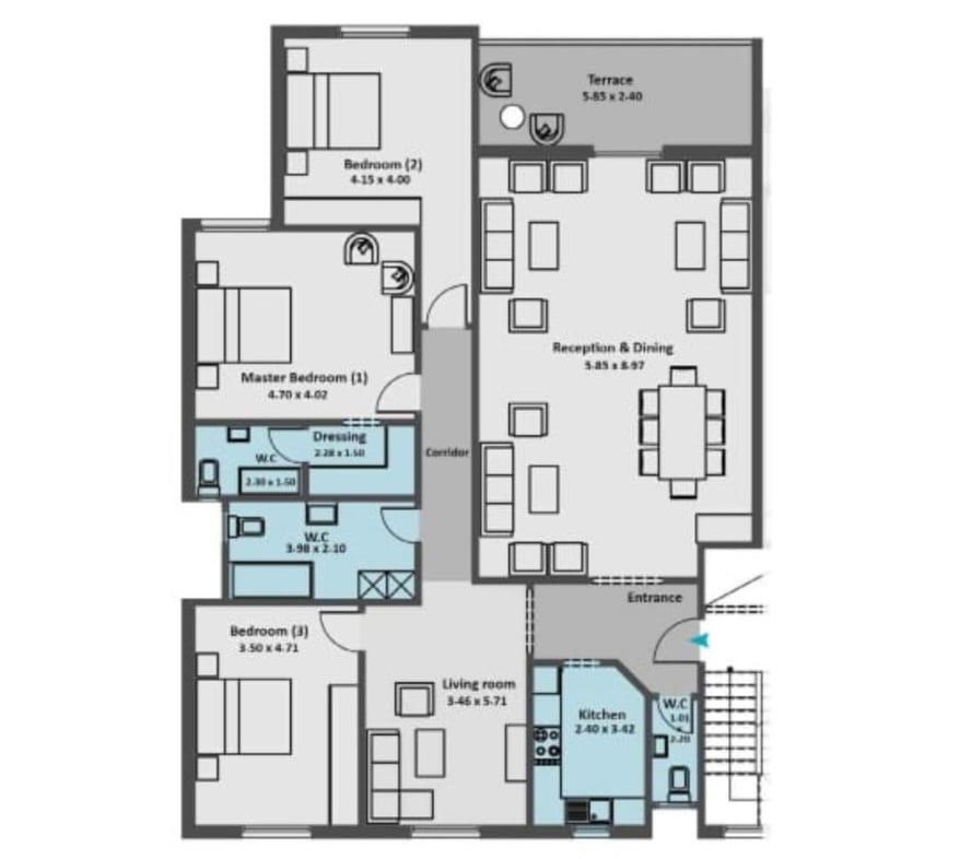Floor plan for apartment at Rock Vera