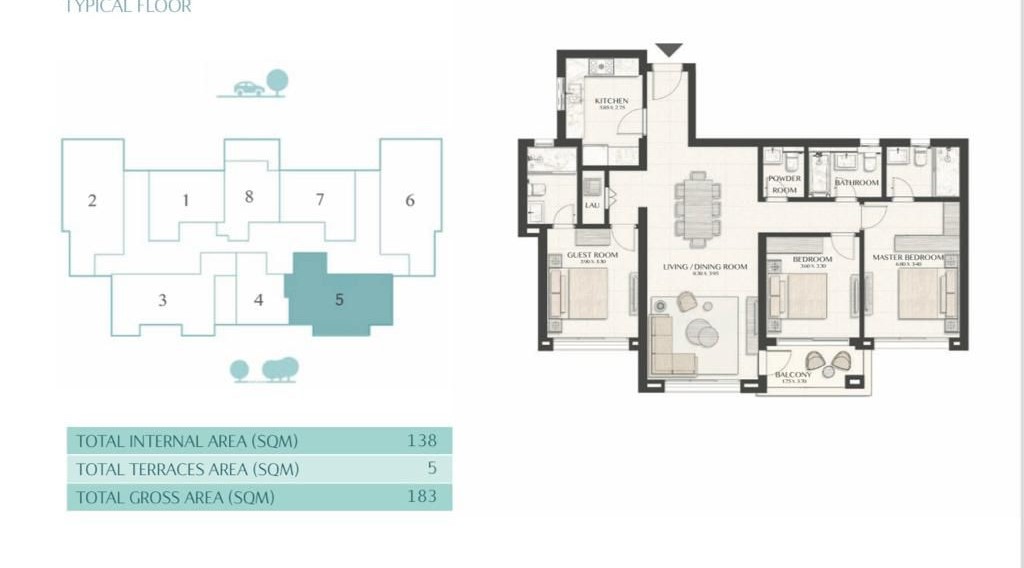 Floor plan for apartment at Mivida