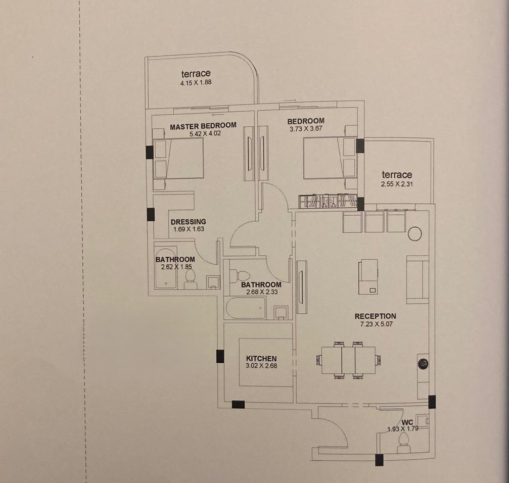 Floor plan for apartment at White Residence