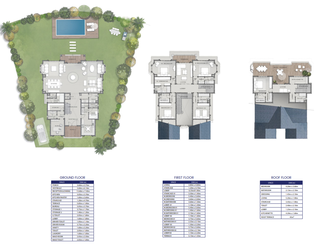 Floor plan for villa at Mountain View 1.1