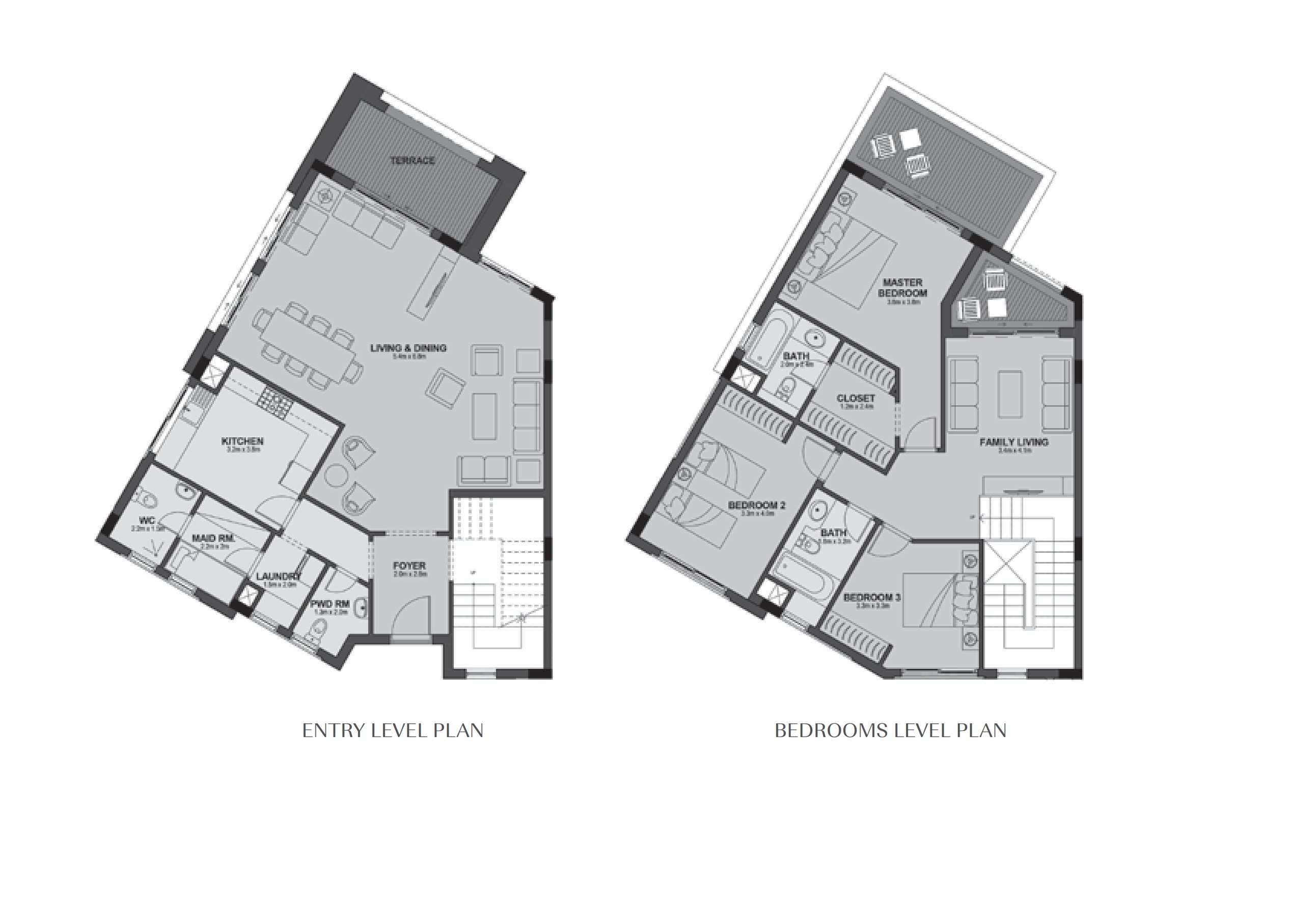 Floor plan for duplex at Uptown Cairo