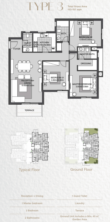 Floor plan for apartment at Oak Residence