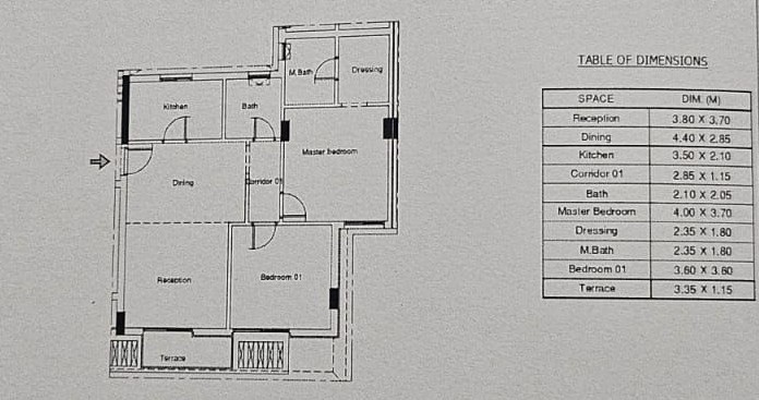 Floor plan for apartment at Monark Residence