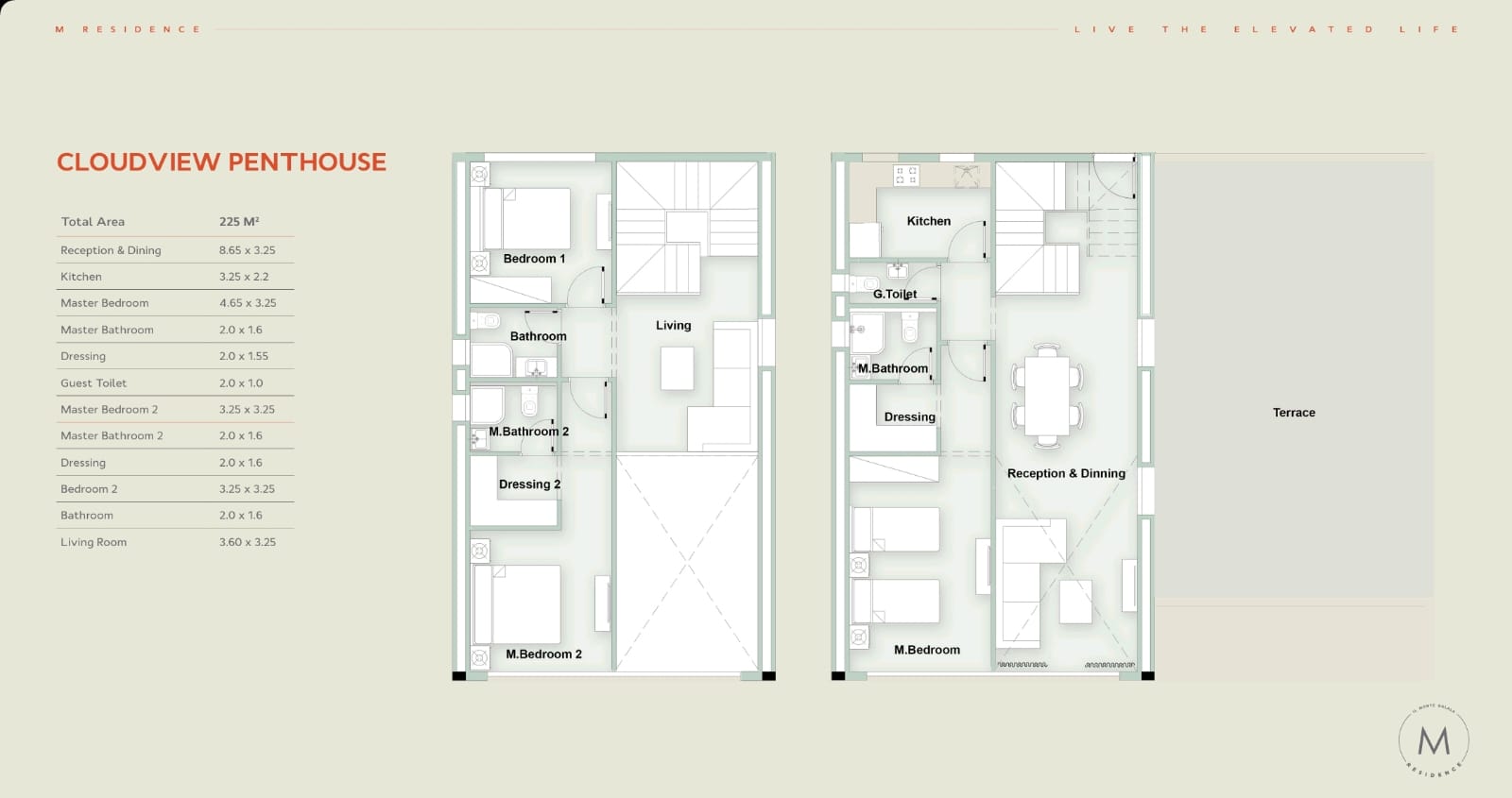 Floor plan for penthouse at Il Monte Galala