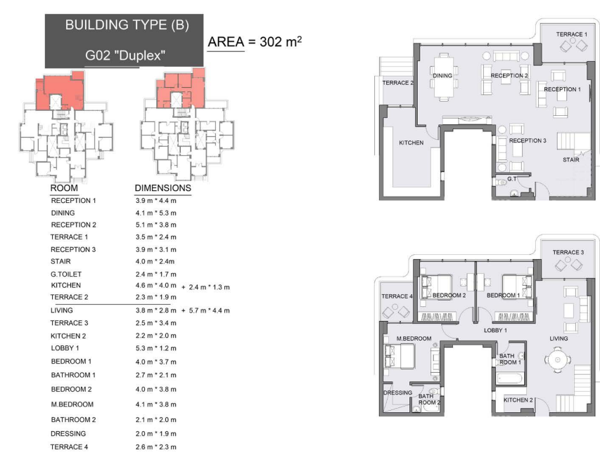 Floor plan for duplex at Serrano