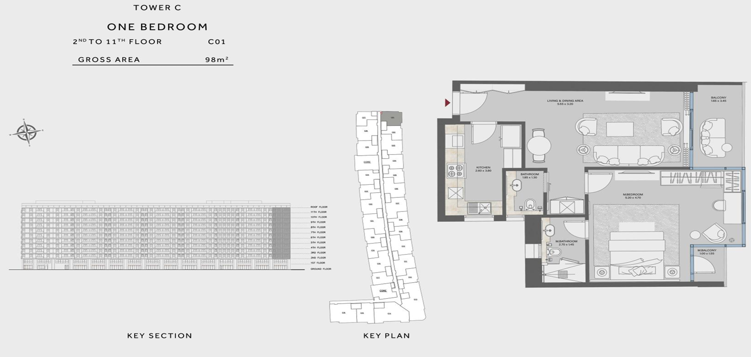 Floor plan for apartment at Marriott Residences Heliopolis